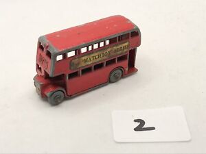 MATCHBOX LESNEY # 5A LONDON BUS "BUY MATCHBOX" DIECAST RED DOUBLE DECKER 1954-56
