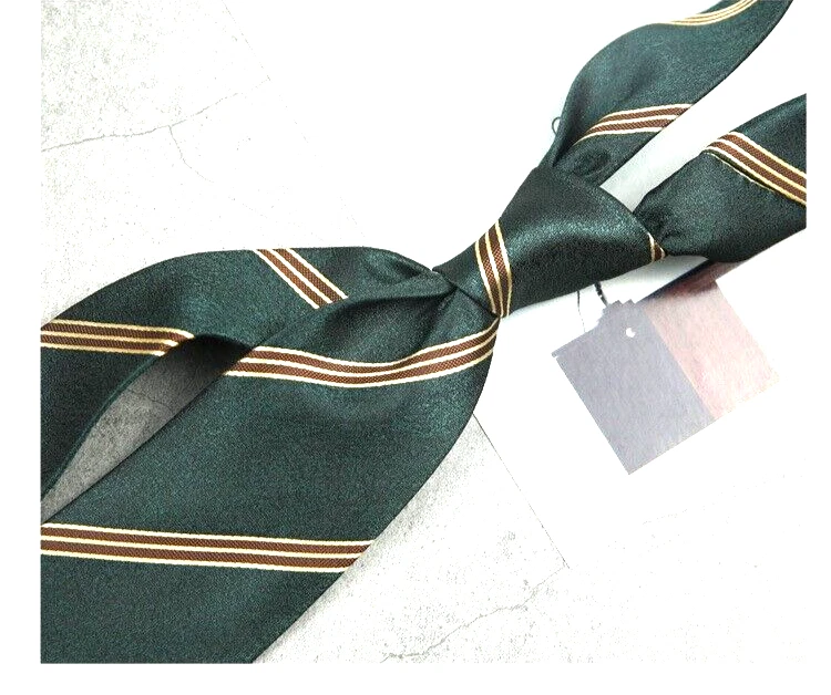 New Classic Striped Green Gold JACQUARD WOVEN 100% Silk Men's Necktie Tie - image 1 of 1
