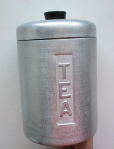 Vintage Spun Aluminum Canister Tea Nesting Mid Century Modern with Lid - Picture 1 of 7