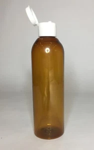 Empty Amber PET Plastic 500ml Boston Bottle And White Flip Top Cap *ANY AMOUNT* - Picture 1 of 3