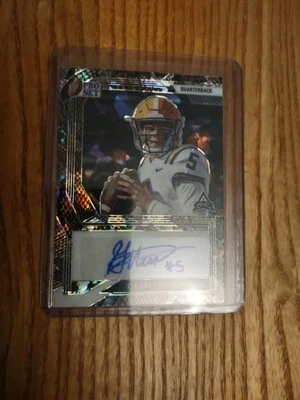 2022 Leaf Pro Set Metal Garrett Nussmeier SNAKESKIN CRYSTAL AUTO 3/5 LSU TIGERS - Image 1 of 2