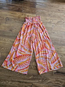 Pantalones cortos de pierna ancha con estampado tropical medio 100 % lino Cynthia Rowley para mujer - Imagen 1 de 5