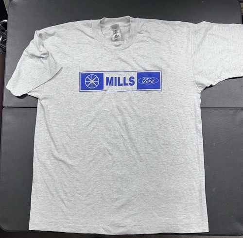 Vintage Fruit of the Loom Mills Ford Graphic Gray Men's XL Short Sleeve ...