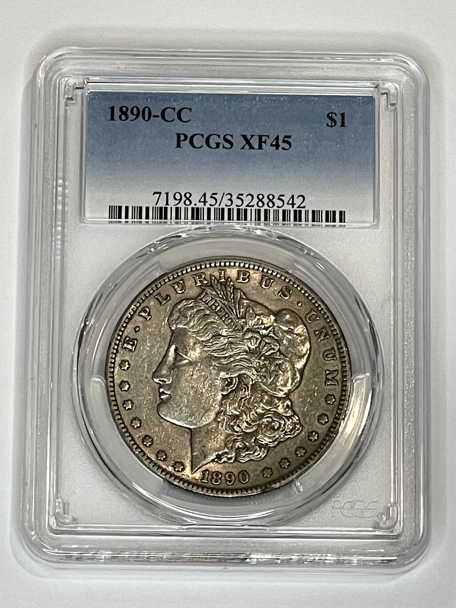 1890-CC モルガン銀貨 XF+ 1890年CCカーソンシティ1ドルモルガン銀貨NGC XF