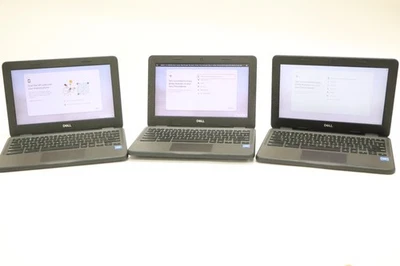 Lot of 3 Dell Chromebook 3100 11.6″ Touch Screen Display 2-in1 Laptop No Charger - Image 1 of 4