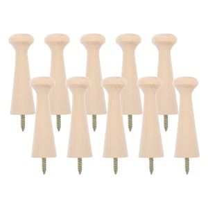 10 Pcs Hooks Shaker Clothes Wooden Wall Peg Decorative Towel Pegs - Picture 1 of 12