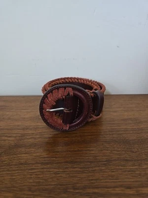 Cinturón de cuero marrón tejido Rebecca Minkoff talla pequeña para mujer  Foto 1 de 4