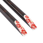 (Red)Chopsticks 1 Pair Of Japanese Style Sakura Pattern Reusable Durable Wooden