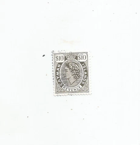 cayman island revenue stamp 10 dollars fine used not hinged Cover