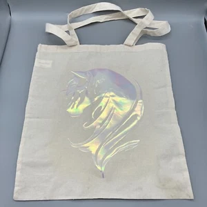 Holographic Horse Cotton Tote Womens Kids Girls Handbag Carryall Shopper Bag - Picture 1 of 9