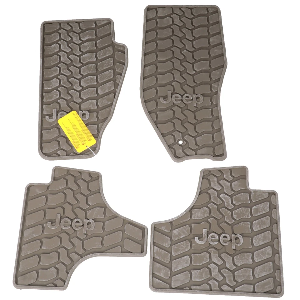 Jeep Liberty 2008-2011 juego de 4 alfombrillas de aguanieve beige guijarro Mopar genuino fabricante de equipos originales nuevas Foto 1 de 4