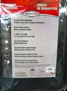 Paar NEUE Roadpro RPCC schwarz 28 Zoll mal 11 Fuß breit Sichtschutz Fahrerhaus Vorhänge - Bild 1 von 2