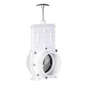 Valterra 4" PVC Gate Valve, Slip/Hub Fittings with Stainless Steel Paddle for Ko - Picture 1 of 12