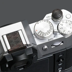 Wood Camera Shutter Button Hot Shoe Cover Set Carved Pattern for Fuji Leca Canon - Picture 1 of 32