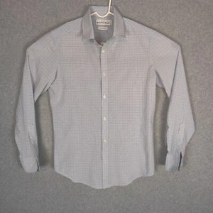 Mizzen Main Men Button Down Medium Trim Fit Long Sleeve Check Blue - Picture 1 of 10