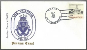 USA 1979 Panama Canal Cover: Destroyer USS CUSHING (DD-985) - wc261 - Picture 1 of 1