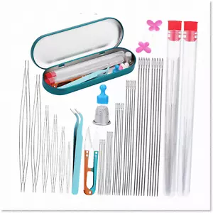 51PCS Premium Beading Needle Set with 12 Big Needles, 30 Long Straight Thread Ne - Picture 1 of 7