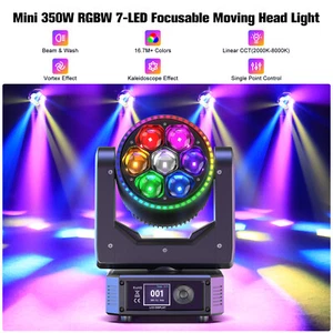 UKing Bee-Eye Moving Head Light 350W RGBW Zoom Wash Beam DJ Party Stage Light - Picture 1 of 10