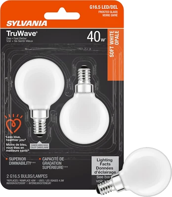 SYLVANIA LED Truwave Natural Series Décor Globe G 16.5 Light Bulb, 40W Equivalen - Image 1 of 4