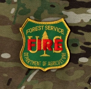 FOREST FIREFIGHTER CERTIFIED WILD LAND US FOREST SERVICE FIREFIGHTER PATCH only - Picture 1 of 4