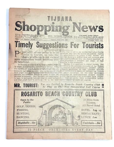RARE 1936 Tijuana Shopping News Advertising Magazine poster sign Alcohol  - Picture 1 of 8