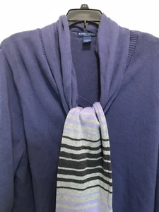 2 PC KAREN SCOTT SO SOFT SWEATER & MATCHING SCARF BLACK 2X Previously Owned-Z - Picture 1 of 5