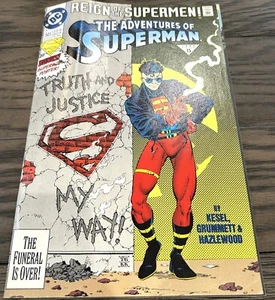 DC COMIC THE ADVENTURES OF SUPERMAN REIGN OF THE SUPERMEN #501 JUNE 1993. B&B NM - Picture 1 of 1