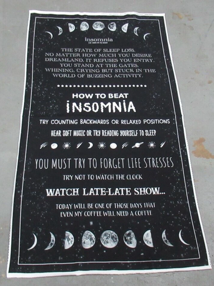 Michael Miller quilt-craft fabric INSOMNIA PANEL black 2/3 yd (dcx-12258) ZZZzz - Image 1 of 1