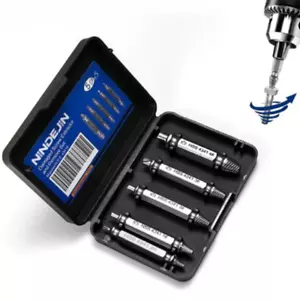 NINDEJIN 5pcs Damaged Screw Extractor Drill Bit Extractor Drill Set Broken Speed - Imagen 1 de 3