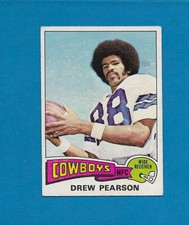 1975 Topps Football #65 Drew Pearson HOF Rookie card Dallas Cowboys Centered EX