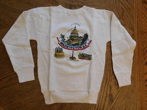 Neu Vintage 1970er U.S. Capitol Washington DC Kinder Jugend weißes Sweatshirt Größe 14 - Bild 1 von 14