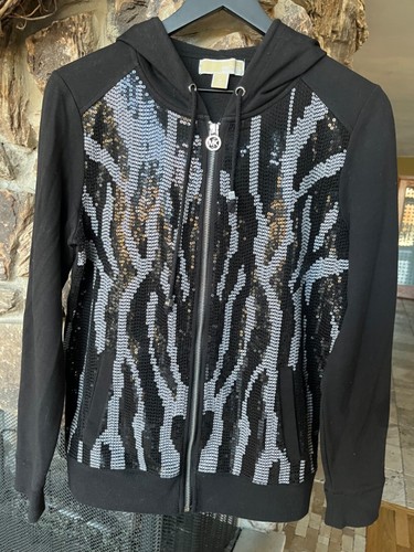 Felpa donna Michael Kors fantasia paillettes zip taglia media ottime condizioni