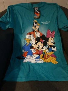 T-shirt vintage Daytona Beach Florida Disney personaggio gang nuova con etichette rara - Foto 1 di 6