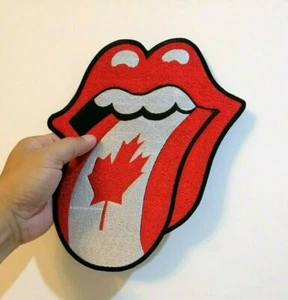 The Rolling Stones Tongue Flag Canada Badge Embroidered Iron-On Sew-On patches - Picture 1 of 4