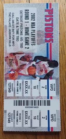 April 24, 2002 Detroit Pistons vs Toronto Raptors Game 2 Ticket Stub Cover