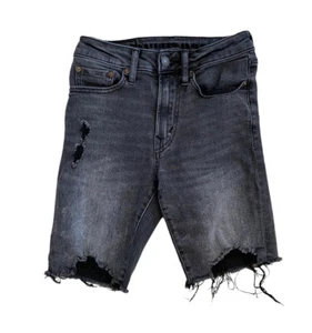 American Eagle Mens Distressed Faded Black Denim Jean Shorts Stretch Size 26 - Picture 1 of 4