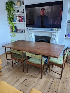 West Elm Wooden table with gold legs - Picture 1 of 5