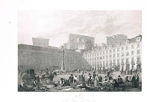 Lisbona Il Largo del Pelourinho Incisione Freebairn - Luogo Col Batty 1830 - Foto 1 di 1