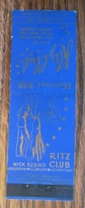 SAN FRANCISCO, CALIFORNIA MATCHBOOK COVER: RITZ CLUB NIGHTCLUB MATCHCOVER -E - Picture 1 of 2