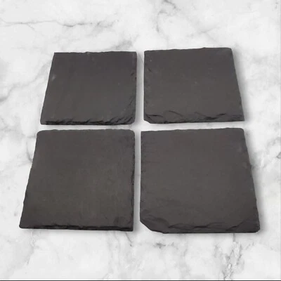 4 sottobicchieri Livarno quadrati in ardesia antiscivolo per tavolo bar 10x10 cm - Immagine 1 di 3