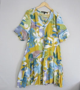 Willow Tree Dress Womens Size 12 Yellow Blue Green Floral Peasant Boho Swing - Picture 1 of 19