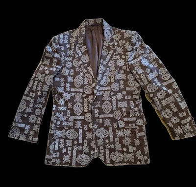 BLAZER VINTAGE TORI RICHARD HAWAII HOMBRE ESTAMPADO ALGODÓN 40R CUELLO MUESCA  Foto 1 de 4