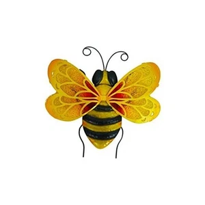 Metal Bee Wall Decor,Garden Hanging Decorations Outdoor,Indoor Room Glass - Picture 1 of 7