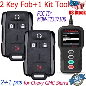 2PCS Remote Key Fob with OBD DIY Tool for 2014~18 Chevy Silverado ~20 GMC Sierra - Foto 1 di 6