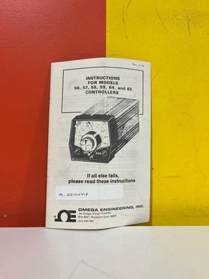OMEGA ENGINEERING 021110418 56, 57, 58, 59, 64, and 65 Controller Instructions - Image 1 of 2