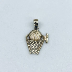 10k Yellow Gold Basketball Pendant Charm - Picture 1 of 5