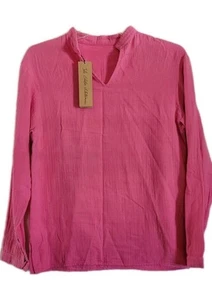 The Elder Statesman Gauze Traditional Shirt 100% Cotton Pink Women’s Size XS NWT - Picture 1 of 12