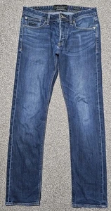 Superdry Mens Jeans Blue Officer Straight Copper Black Denim W32 x L32 (i) - Picture 1 of 7