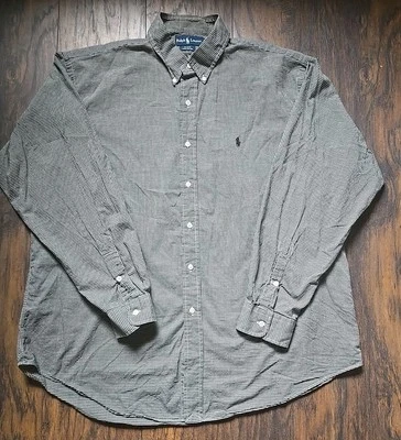 Vtg Polo Ralph Lauren Blake Shirt XL Black Gingham Check Long Sleeve Button Down - Image 1 of 4