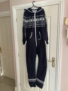 ONE PIECE NORWEGIAN ORIGINAL XS UNISEX BLACK WHITE ALL IN ONE LOUNGEWEAR GOOD - Picture 1 of 11